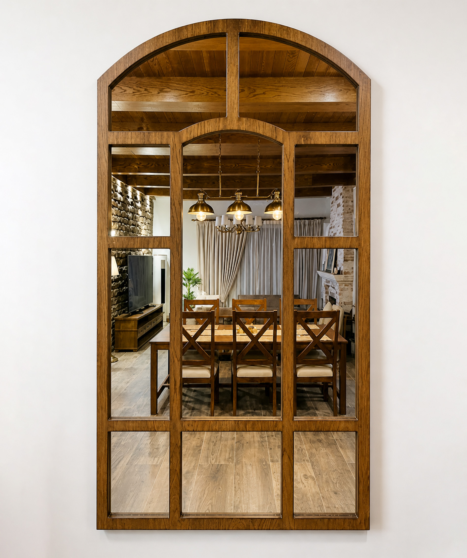 ARCHED GRID WALL MIRROR