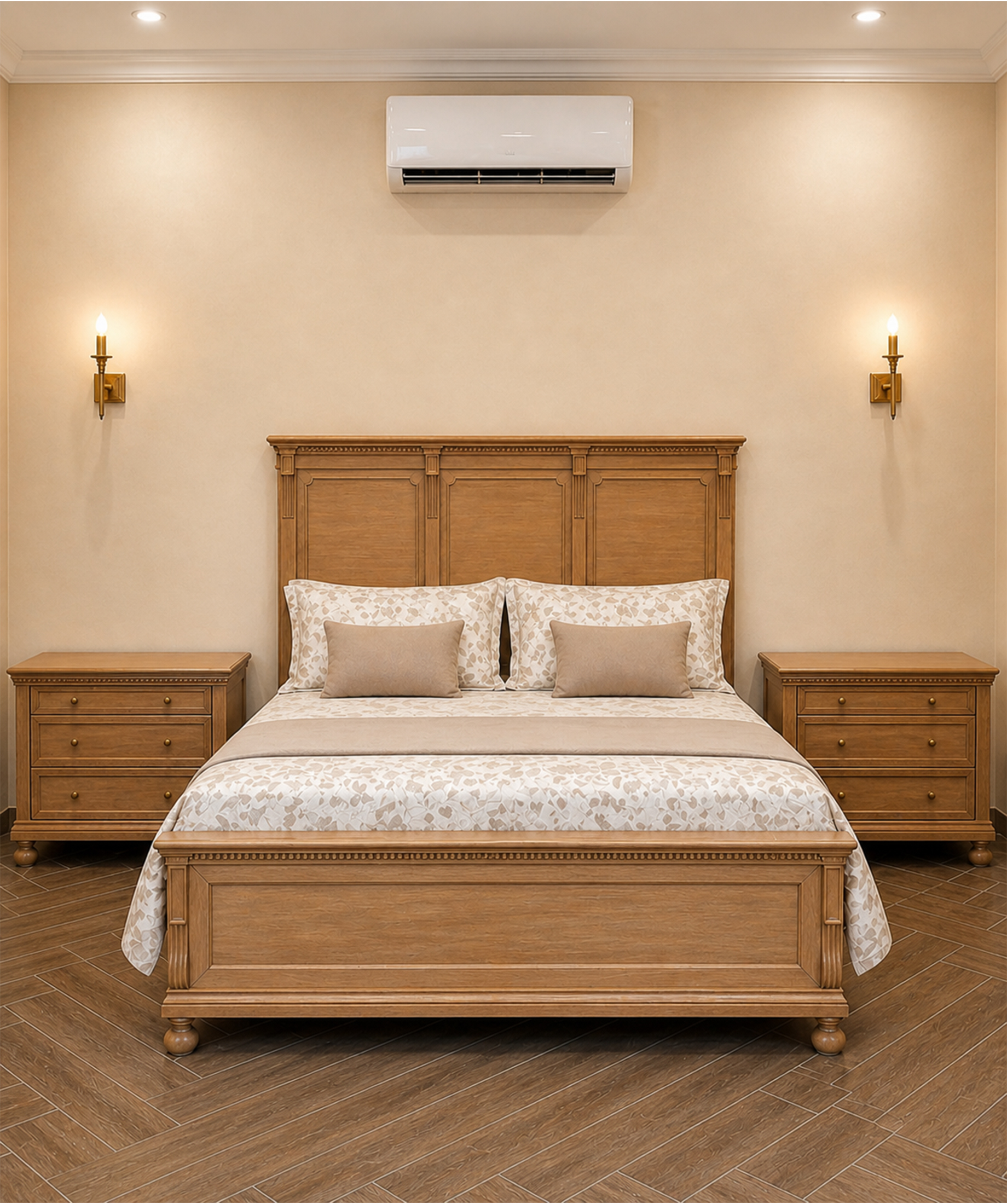 WOODEN PANEL BED